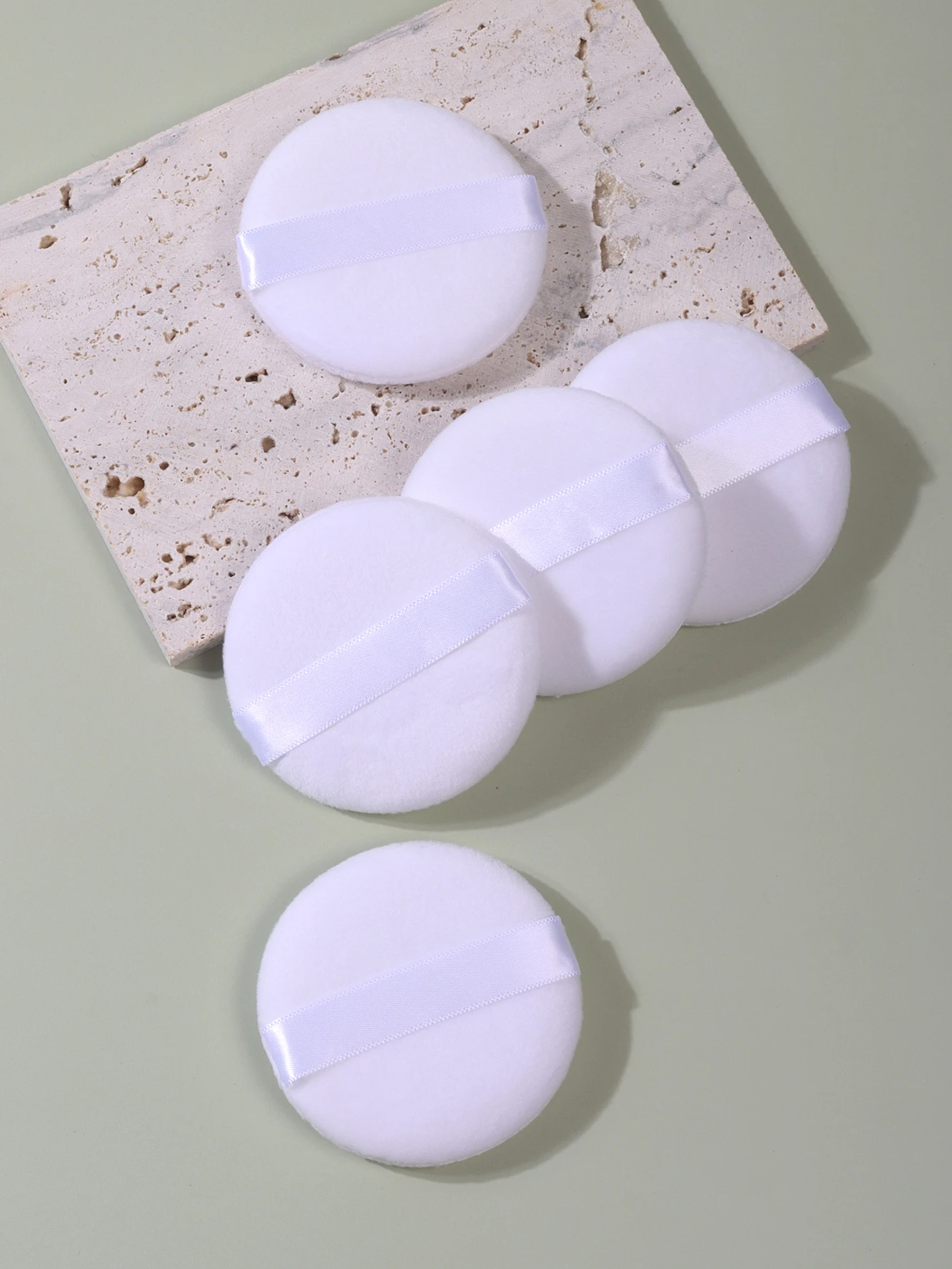 2-5-10-20 unidades portátil e prático sopro de pó redondo branco de alta qualidade para base e fixação de maquiagem