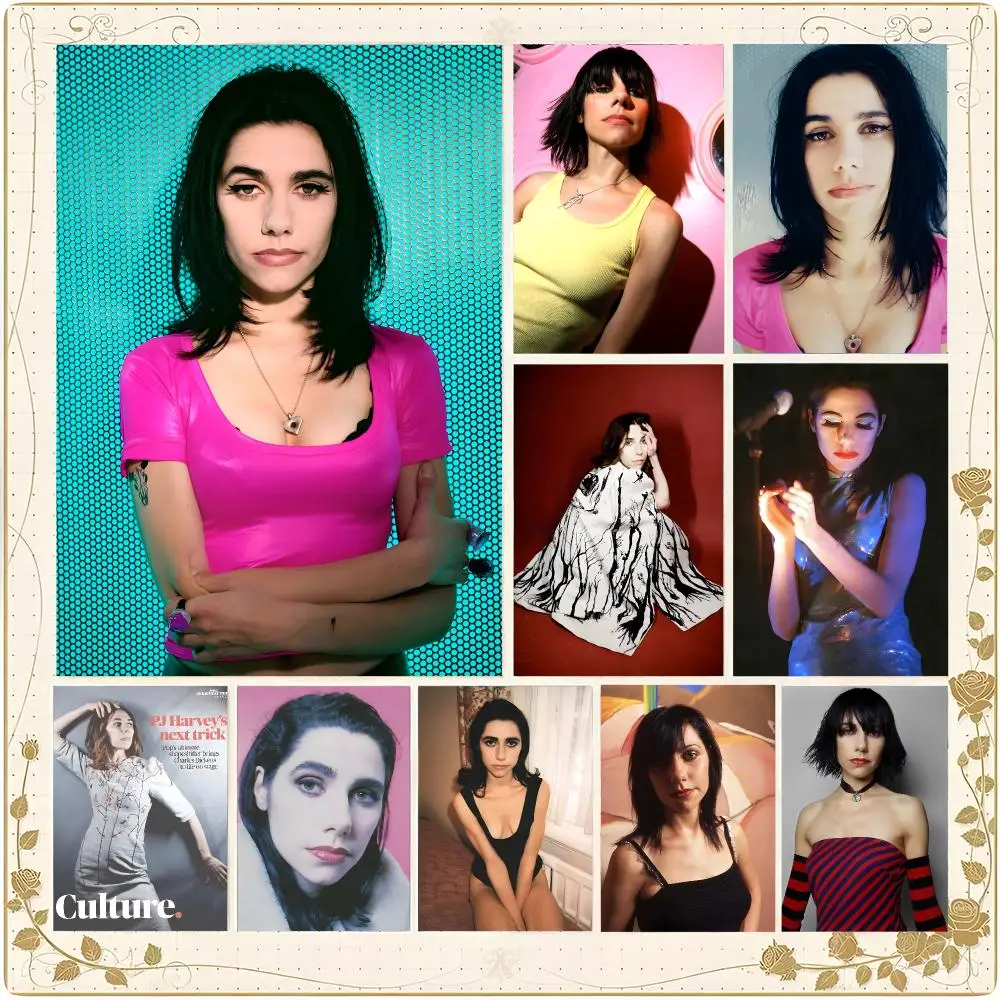 Singer Alternative Rock Polly Jean Harvey Poster Framed Wall Art Painting for Living Room Interior Decor and Gift Options