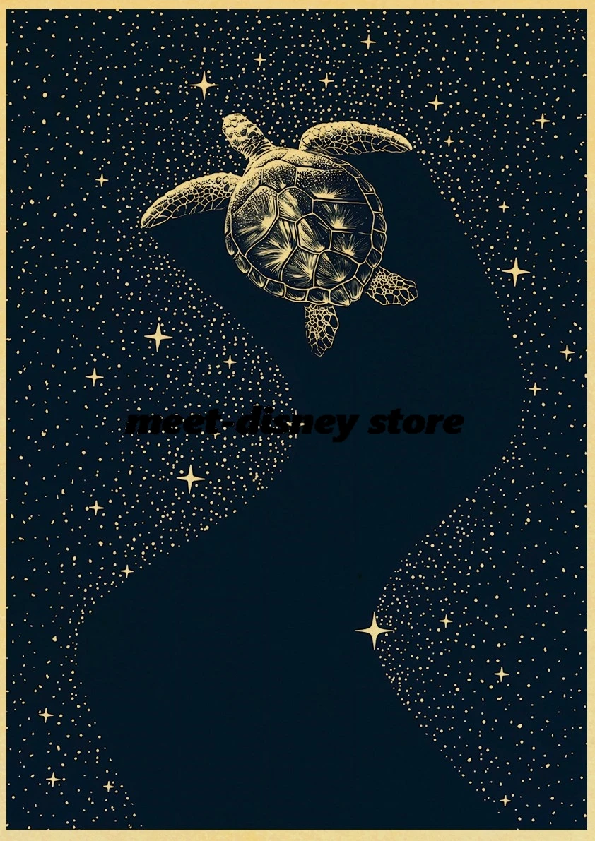 Underwater starry sky Prints Posters Harajuku Animal Kraft Paper Personalized Wall Coffee Art Pictures Office Room Decoration