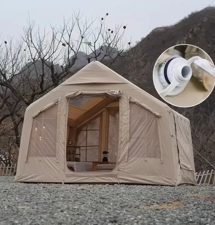 Air Dome Camping Cabin Inflatable Tent With Chimney