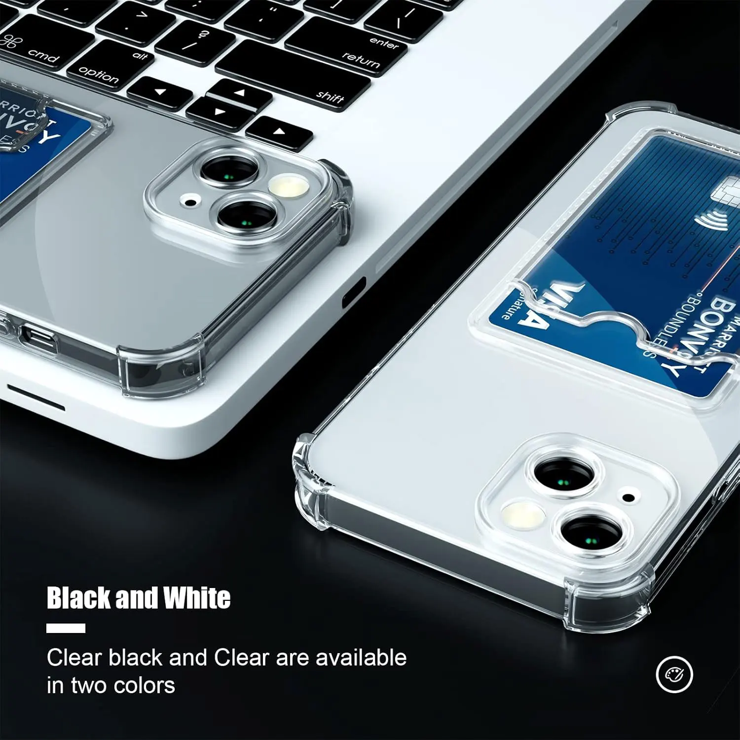 حافظة لهاتف آيفون 17 16 15 برو ماكس غطاء شفاف حقيبة محفظة من البولي يوريثان الناعم مع فتحة للبطاقات مقاومة للصدمات لهاتف آيفون 17 اير 14 بلس 13 12 11 #4