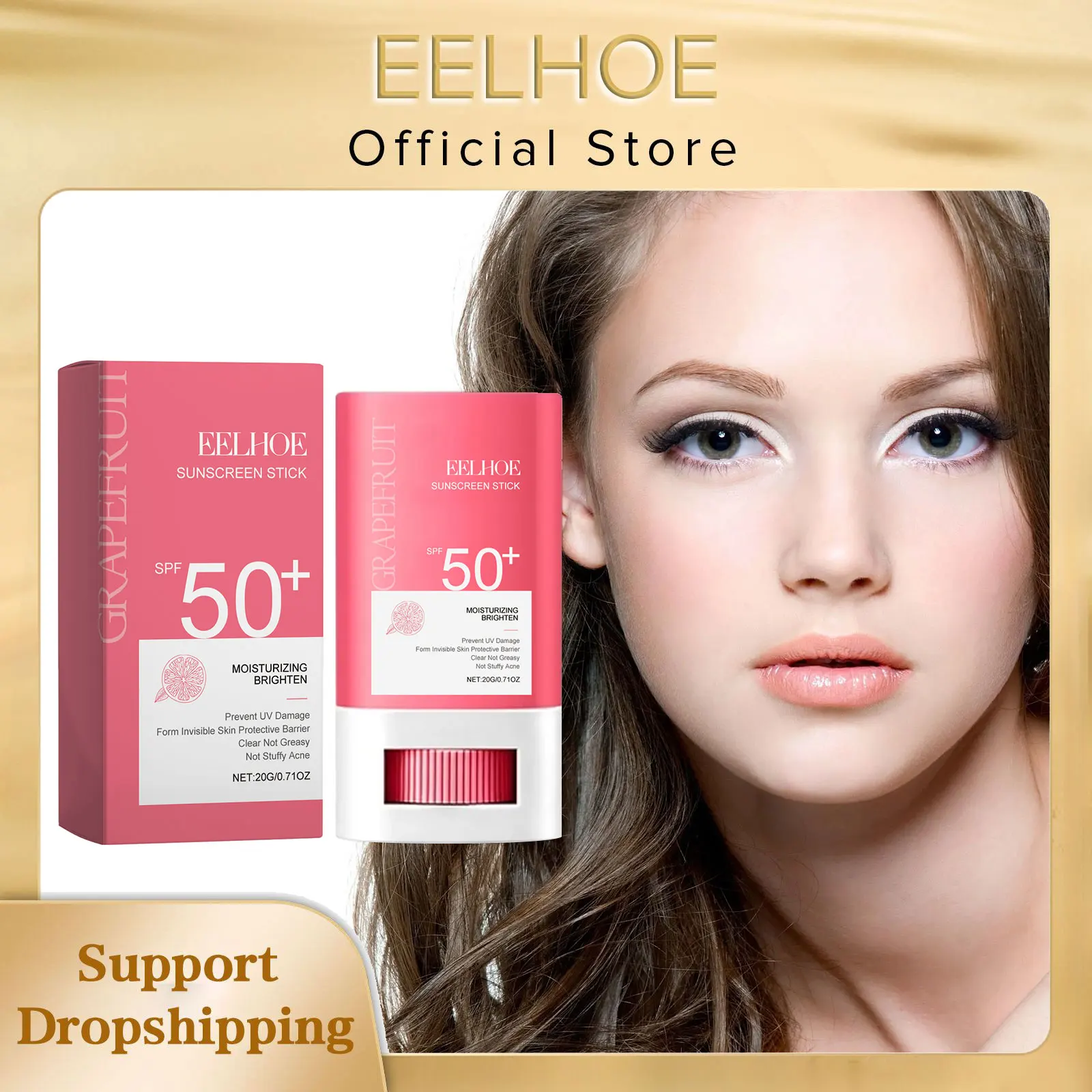 EELHOE Grapefruit Spf50 Suncream for Face Nourishing Oil Control Anti-Oxidation Uv Protection Cream Waterproof Sun Cream Stick