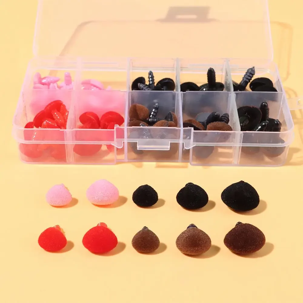 

70 шт./компл., мягкая кукла для рукоделия, флокированный треугольный безопасный нос с мягкой шайбой, кукольные носы, игрушки, аксессуары