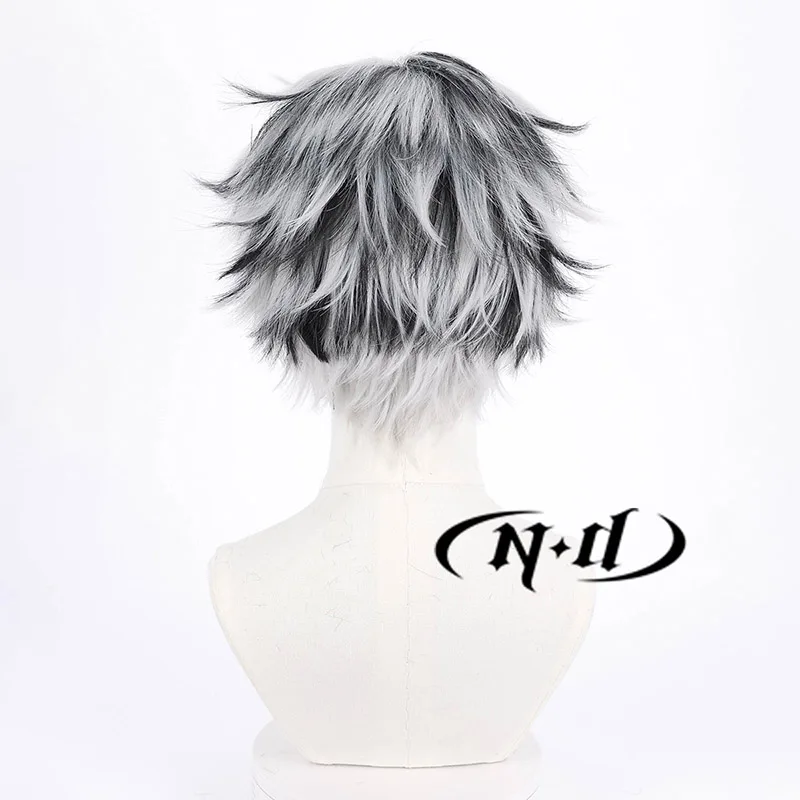 ND Haikyu كوتارو Bokuto تأثيري الباروكات أنيمي كوس أبيض رمادي مركز فراق خصلات الشعر المستعار لحزب كوميك كون كوزر زي موضوع