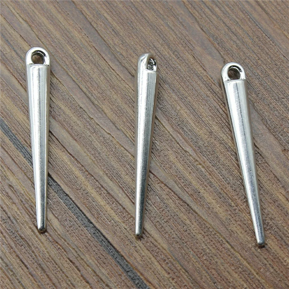 WYSIWYG 10pcs 34x5x4mm 3D Taper Awl Bodkin Beads Charm Pendants For Jewelry Making DIY