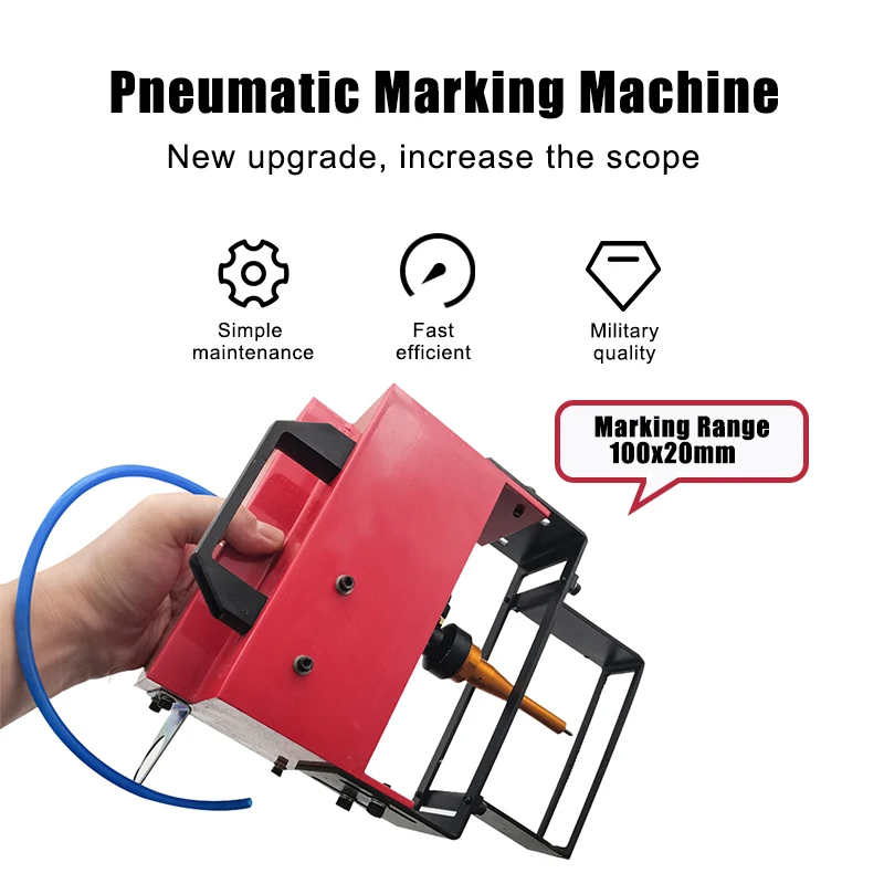 Pneumatic Marking Machine 100x20mm Metal Marking Engrave Machine Air Dot Peen Marking Machine For VIN/Code/Chassis Number 110V