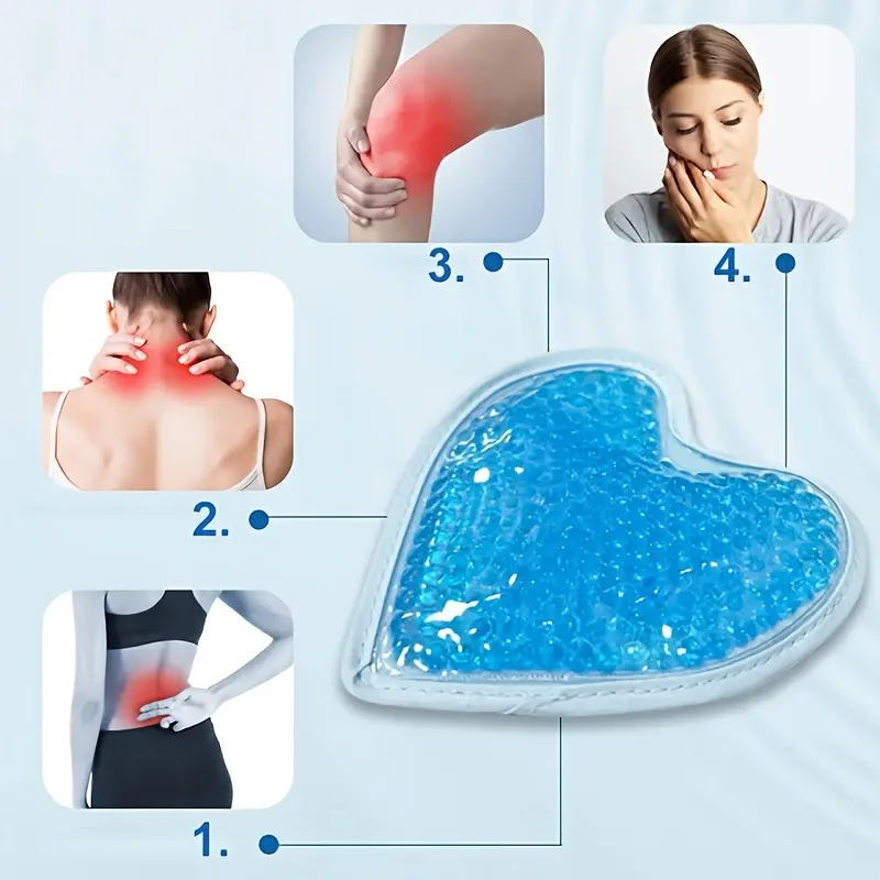 Hartvormig ijspak Warme en koude therapie - Herbruikbaar gelpakket voor pijnverlichting, zwelling, EHBO, spierpijn