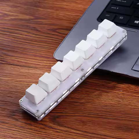 Mini 7 Key Custom OSU Keypad USB Wired White Programmable Macro Mechanical Keyboard For Gaming Working DIY Macropad