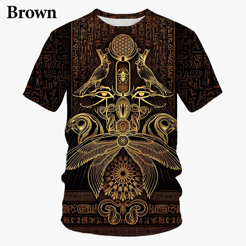 Summer New Fashion Personality Egypt Culture 3D Printing T Shirt Graphic Harajuku Street Men/Women Short Sleeve Tee