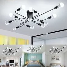 Retro Industrial Style Modern LED Ceiling Chandeliers Lighting Living Room Bedroom  Home Lighting Decoration Fixtures