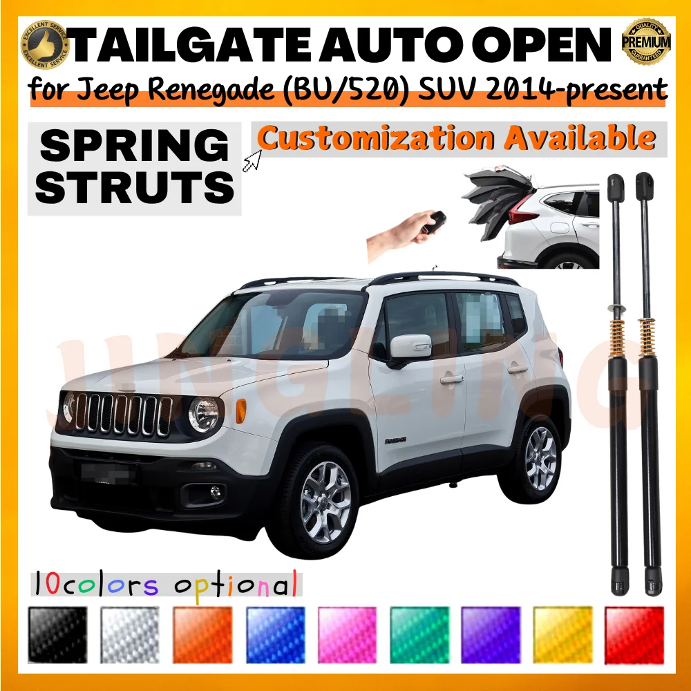 

Qty(2) Trunk Struts with Spring for Jeep Renegade (BU/520) SUV 2014-present Rear Tailgate Boot Lift Supports Shock Absorbers