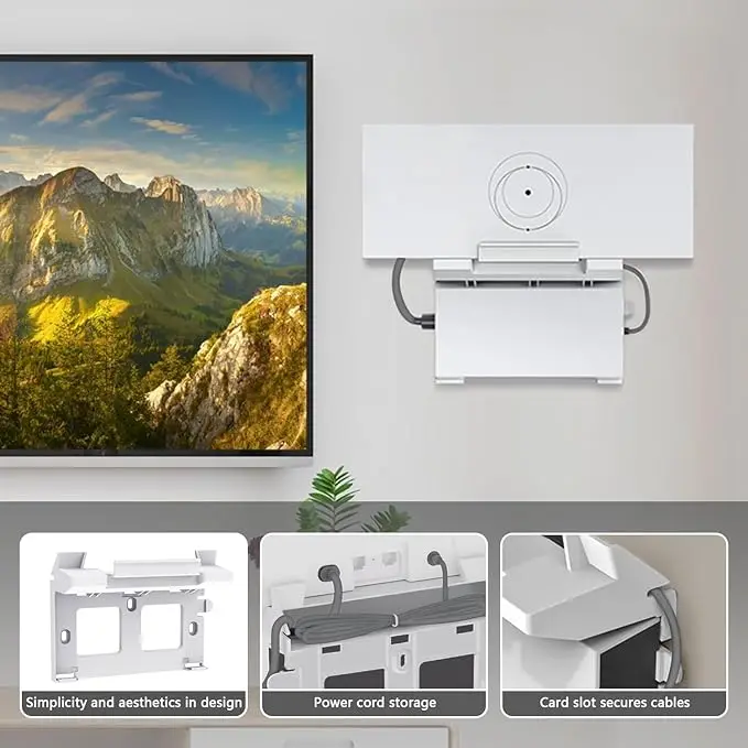 For Starlink Gen 3 Router Mount 2 in 1 Wall Holder Space Saving Router Bracket for Starlink Standard Router and Power Supply