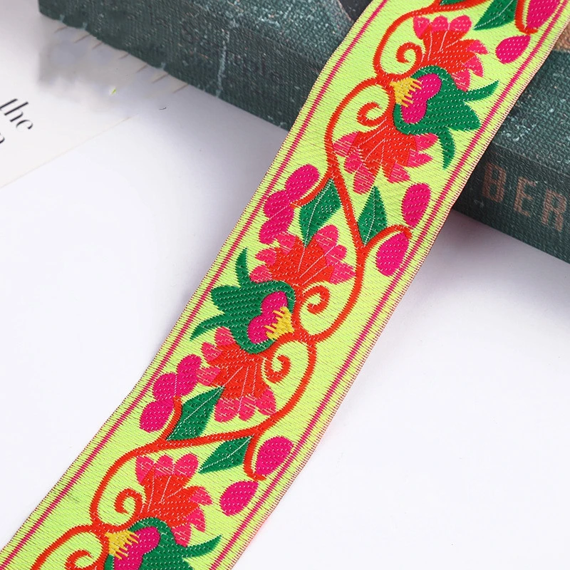 7M Jacquard Ribbons Ethnic Embroidery Flower Webbing Trim DIY Clothes Bag Curtain Accessories Wide 5cm