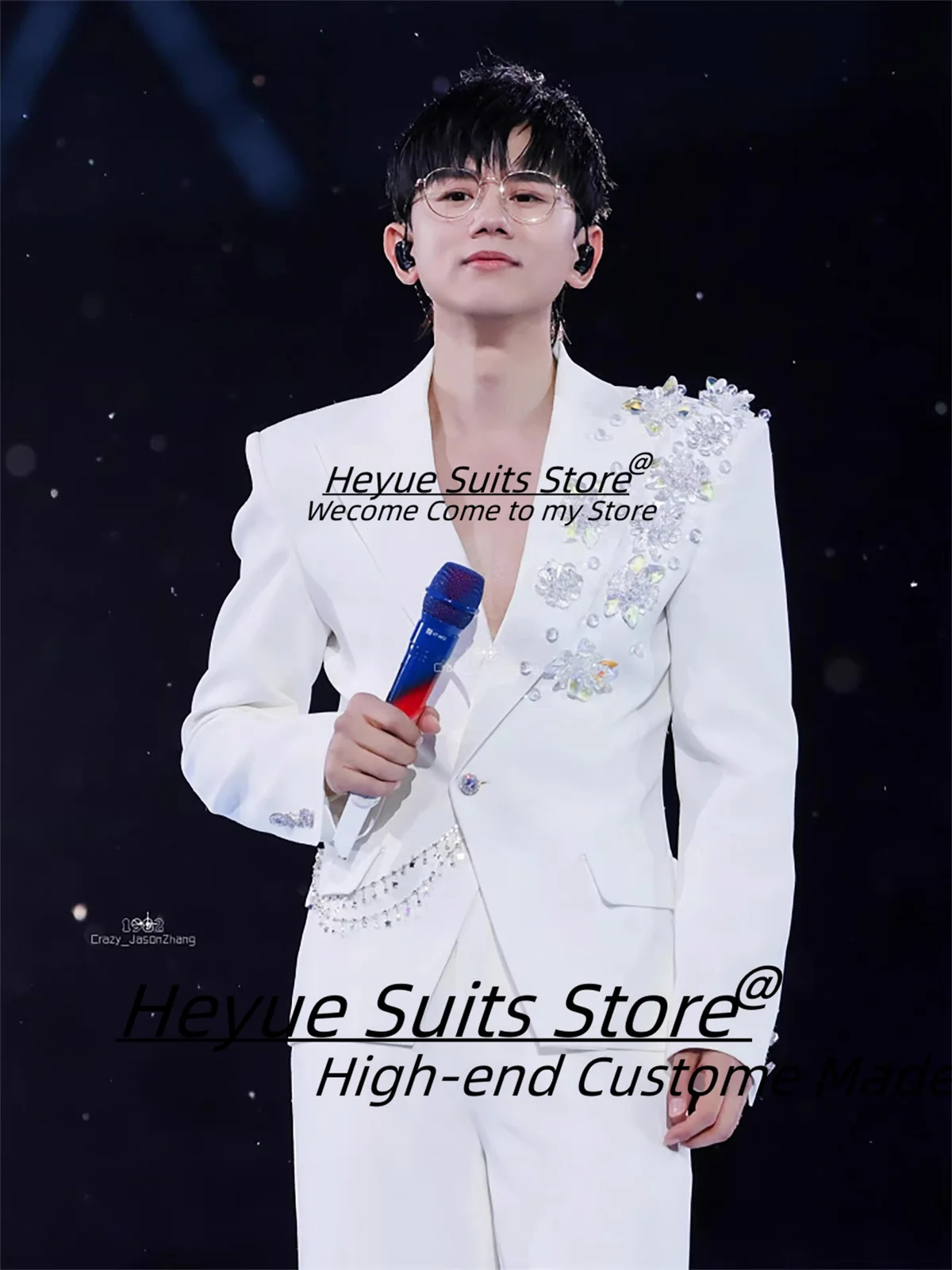 

Индивидуальные блестящие белые мужские костюмы для выпускного вечера с бриллиантами, приталенные свадебные смокинги с пиковыми лацканами для жениха, комплекты из 2 предметов, мужские пиджаки для выпускного вечера, Ropa Hombre