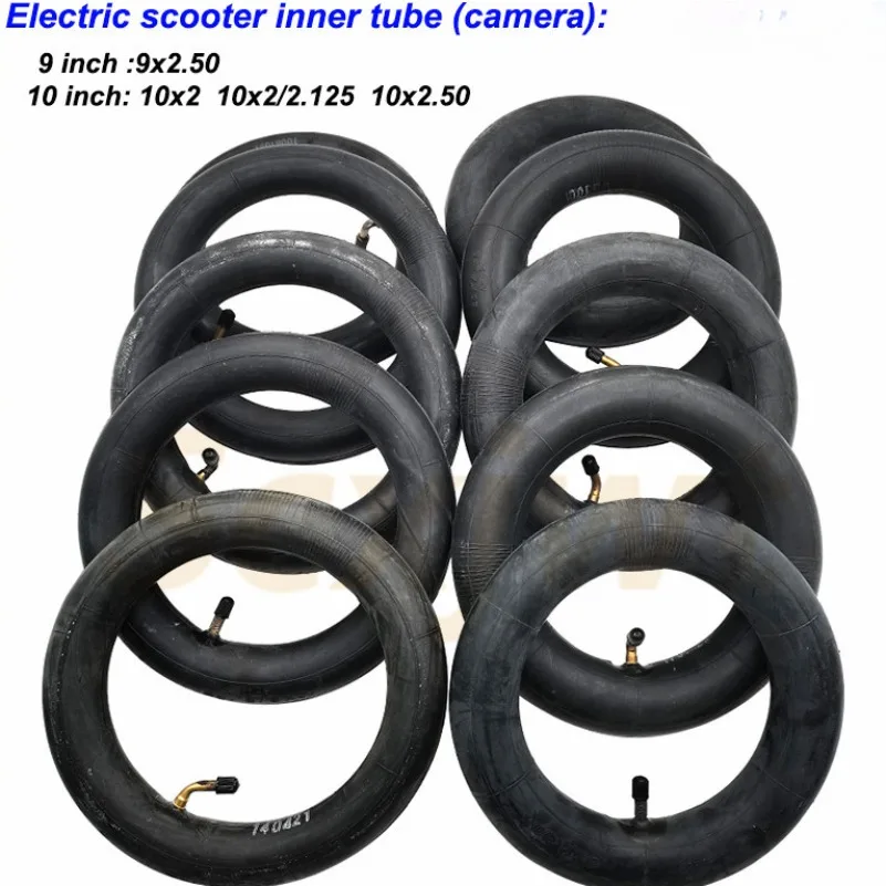 10inch Inner Tube 10x2 10x2.125 10x2.50 with 0/45/90 Degree Rubber Tyre for Balancing Car Electric Scooter Stroller 9x2.50camera