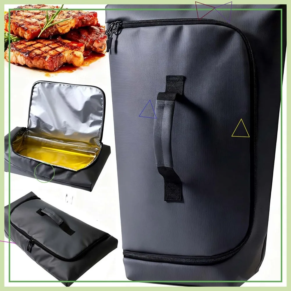 

Leak-Proof Insulated Meat Resting Bag, 270° Opening for Large Briskets & Turkey, Washable BBQ Accessory