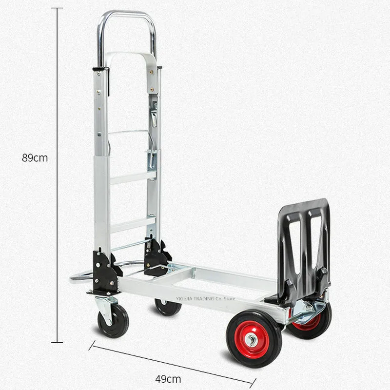 New Arrival 4 Wheel Portable Luggage Cart, 330LbS Capacity, Household Folding Hand Truck, Lightweight Trolley