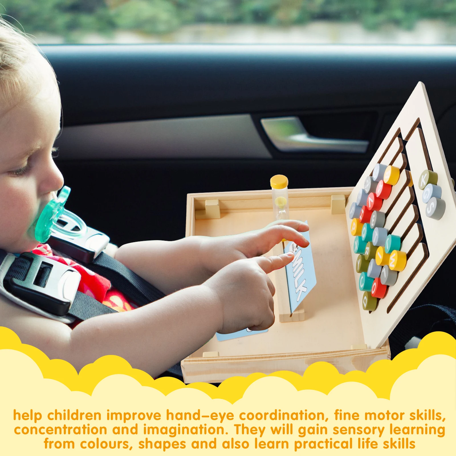 Wooden Alphabet Math Board Montessori Educational Learning Toys with Cards Double Sided Wooden Alphabet Matching Puzzle Early