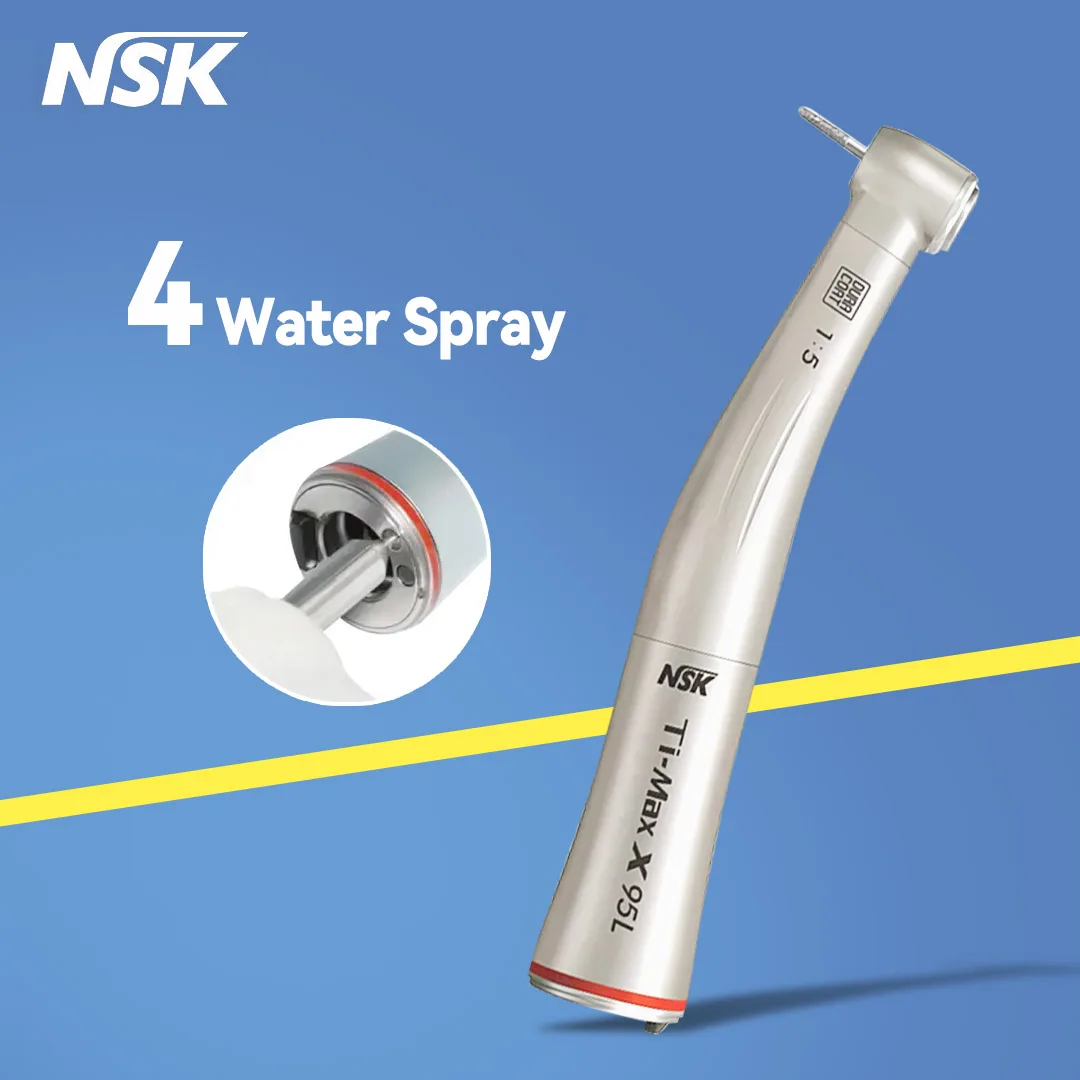 

NSK Push Button 1:5 Dental Contra Angle Handpiece Increase Speed Handpiece Mini Head Ti Max X95L Inner Water Spray Red Ring