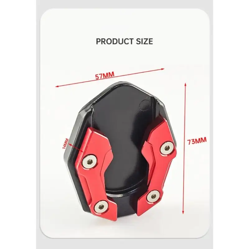 New 1PC Aluminum Motorcycle Side Stand Pad Universal Enlarger Foot Extension Kickstand Support Plate For Motorbike Modification