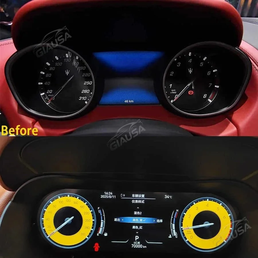 Car LCD Instrument For Maserati Levante 2016-2023 Speedometer Upgrade Smart Cluster Map Multiple Colorful High Display Upgrade