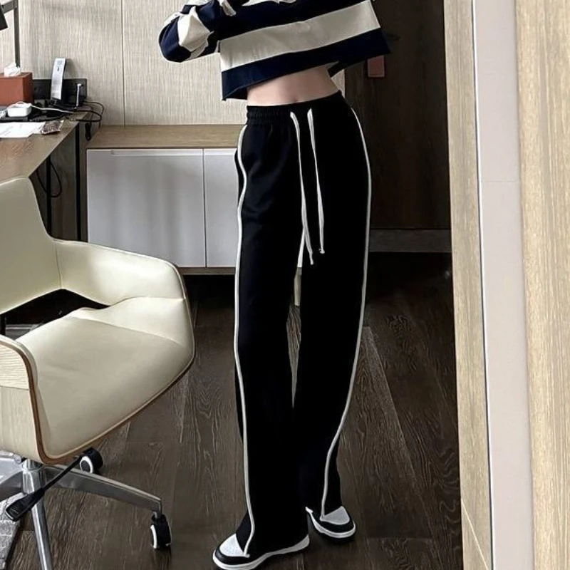 Pants Women Vintage Chic Stylish Boyfriend Street Style Teens Bottom All-match Popular Loose Full-length Trouser Retro Basic Ins