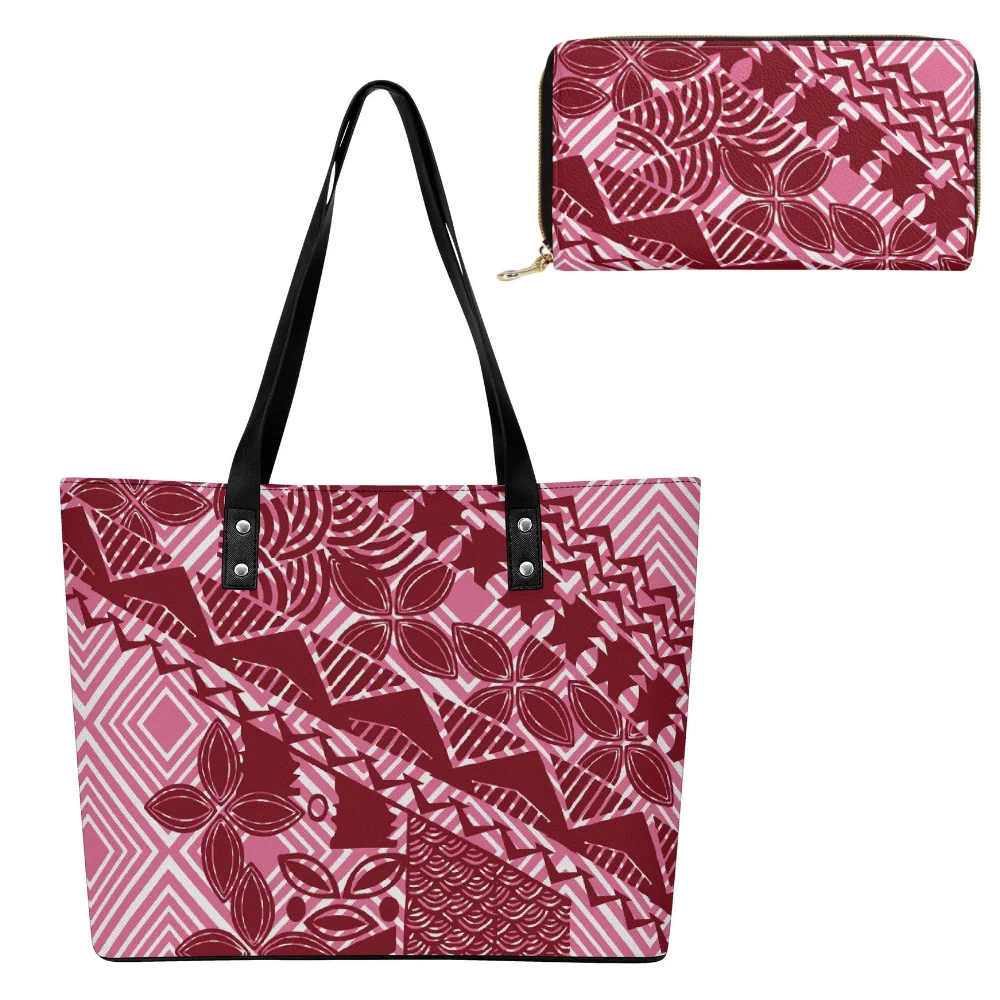 

Mini Bag Custom Printed Hawaiian Printed Bag Casual Single-Shoulder Bag Set Handbag Polynesian Travel Wallet Combination Set
