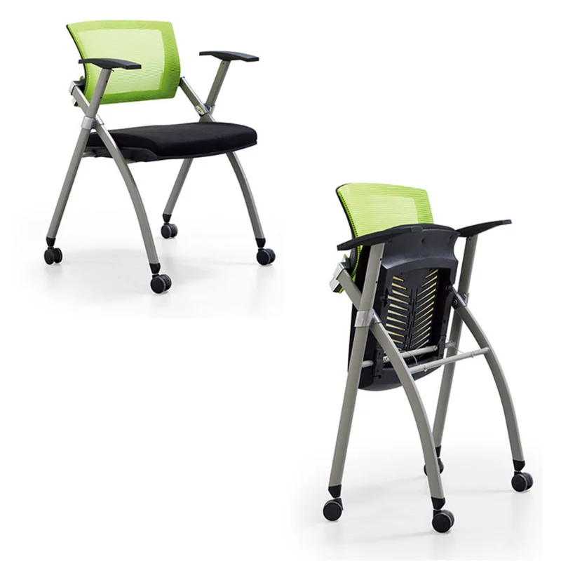 Training Conference Chairs With Table Board Backrest Hollow Out Design Folding Stool Modern Simplicity