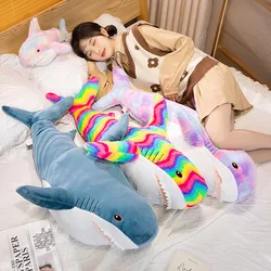 45/60cm Colourful Cute Shark Plush Toy Soft Stuffed Speelgoed Animal Reading Pillow for Birthday Gifts Cushion Doll Gift