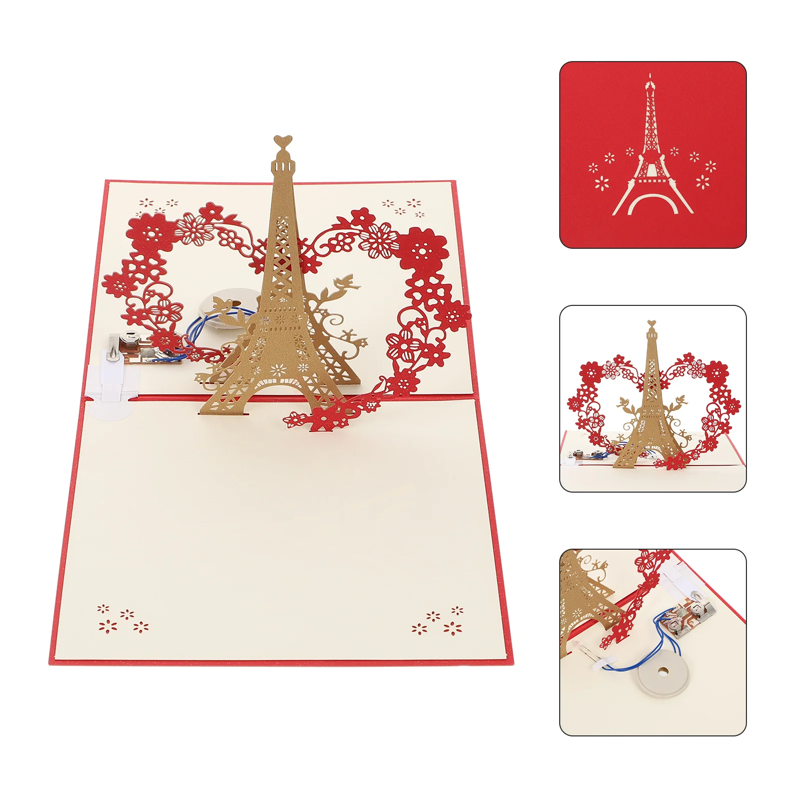 

1Set Music Light 3D Greeting Card Creative Glowing Eiffel Tower Birthday Blessing Gift Card Eiffel Tower Birthday Cards