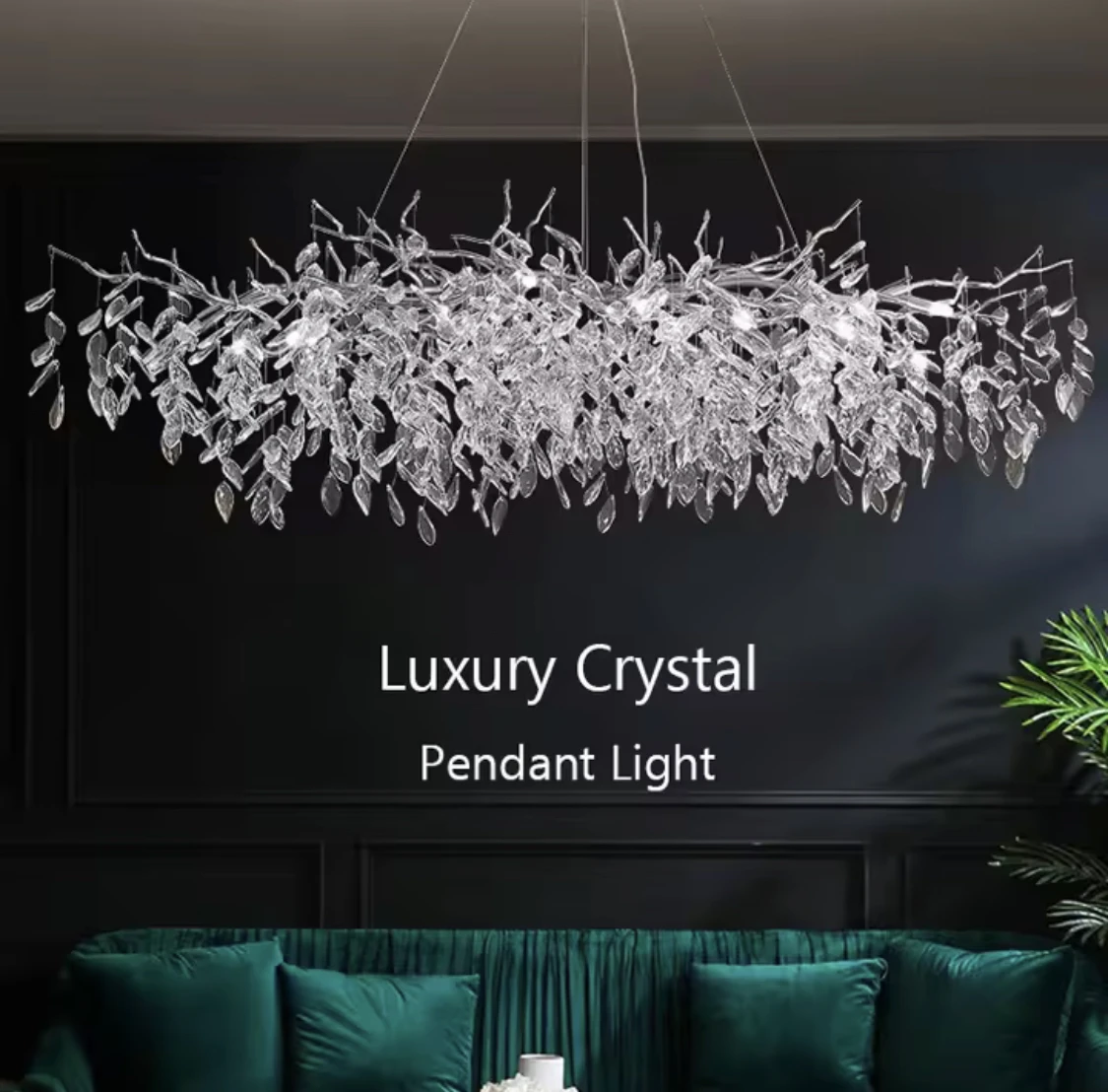Modern Luxury Home Decor Crystal Chandelier For Kitchen Island Dining Tables Living Rooms Pendant Lamps Indoor Lighting Fixture