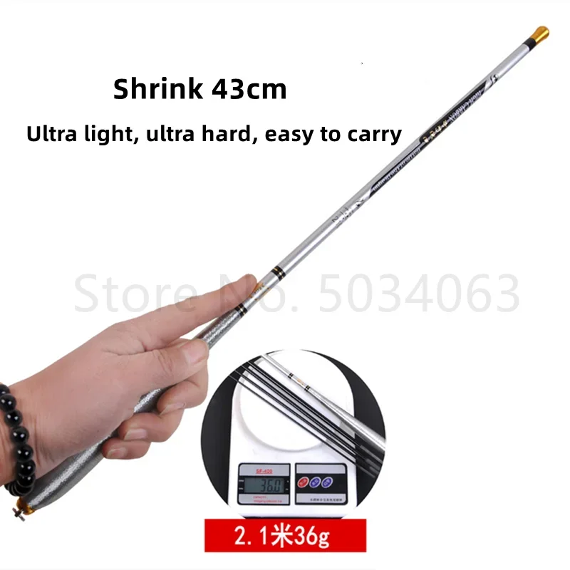 Telescopic Fishing Rod  Ultra Short Fishing Rod  Carbon Fiber Hard Portable Travel Accessory