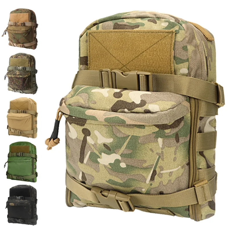 

Tactical Hydration Pack Mini Back Panel Water Bag Nylon Molle Pouch Hunting Lightweight Vest Hose Accessories Zipper Backpack