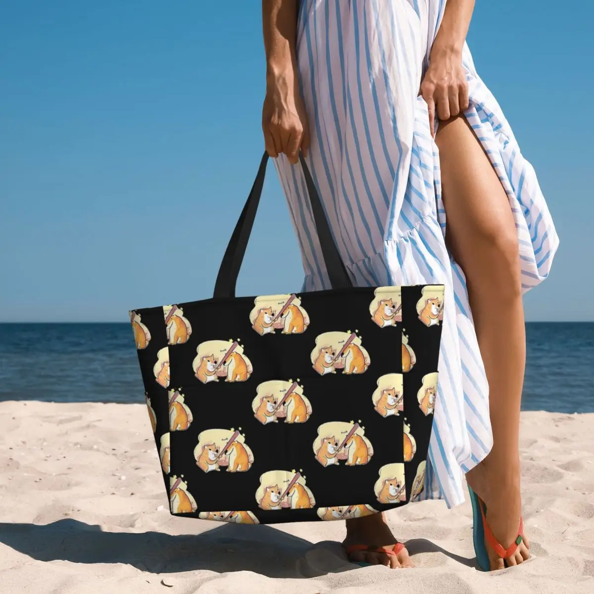 

Dog - Ouch Beach Tote Bag Sport Gym Yoga Duffle Large Tote Bag Women Travel Bag Fitness bag