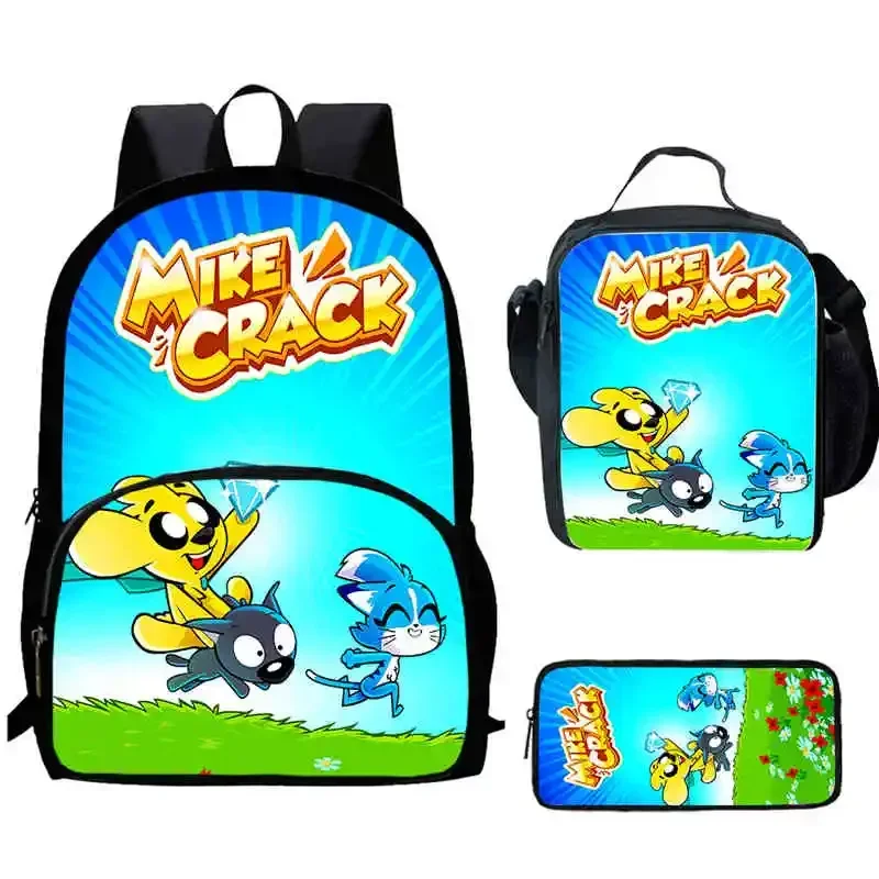 

Cartoon Mikecrack Child Backpack with Front Pocket,Lunch Bags,Pencil Bags for Aged 5-10 Cartoon Backpack Boys Girls,Best Gift