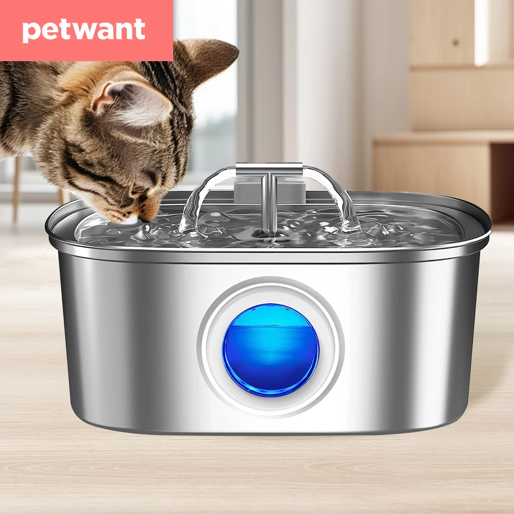 Petwant 3.2L Stainless Steel Cat Water Fountain Auto Drinking Fountain For Cats Dogs Drinker Pet Water Dispenser Accessories