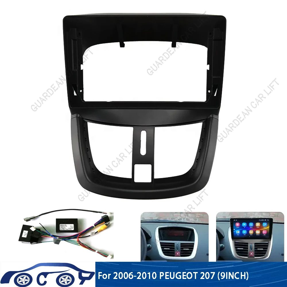 

For 2006-2010 PEUGEOT 207 (9INCH) Car Radio Fascias Android GPS MP5 Stereo Player 2 Din Head Unit Panel Dash Frame Installation