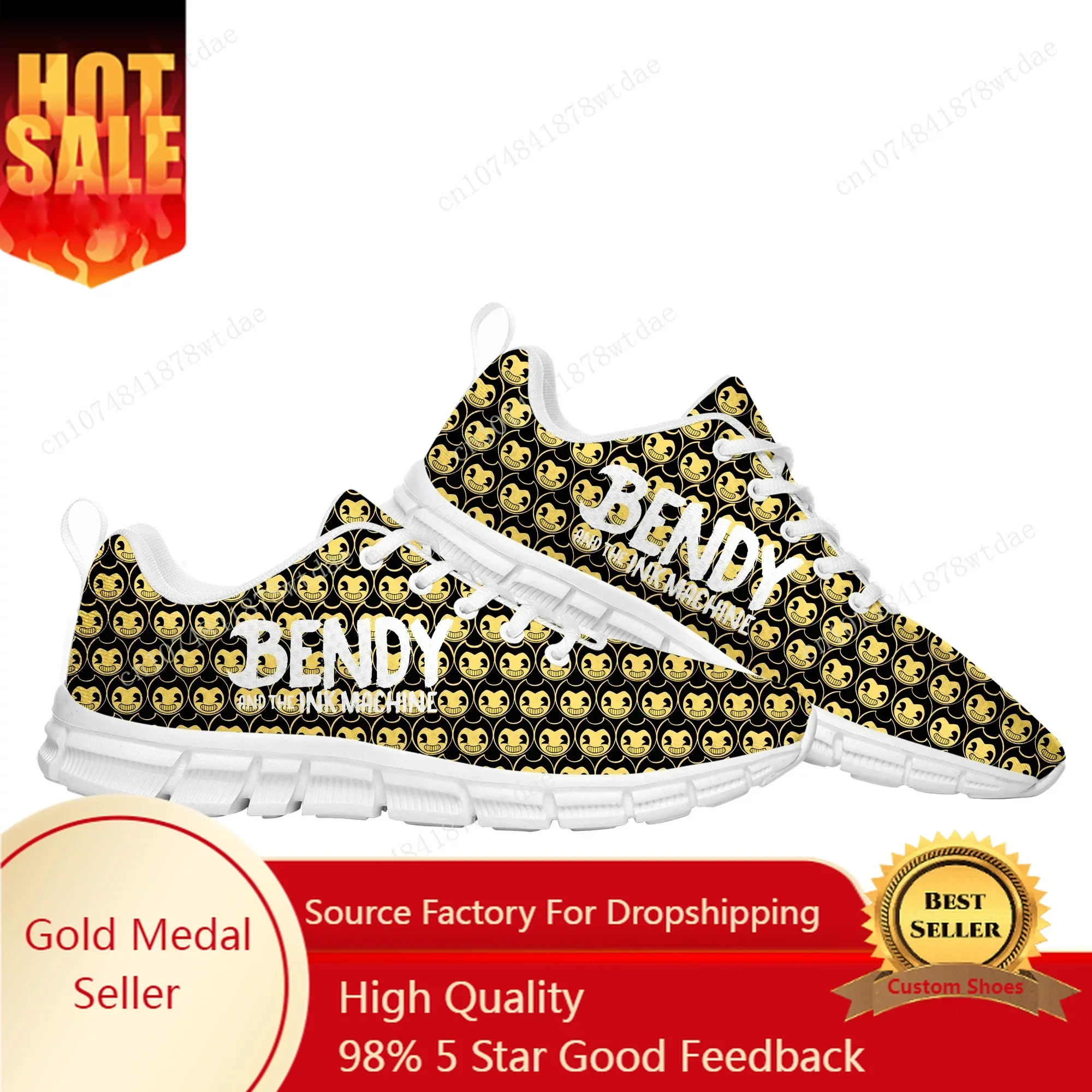 

Anime Game I-Ink M-Machines Sports Shoes Mens Womens Teenager Children B-Bendy Sneakers High Quality Comics Sneaker Custom Shoe