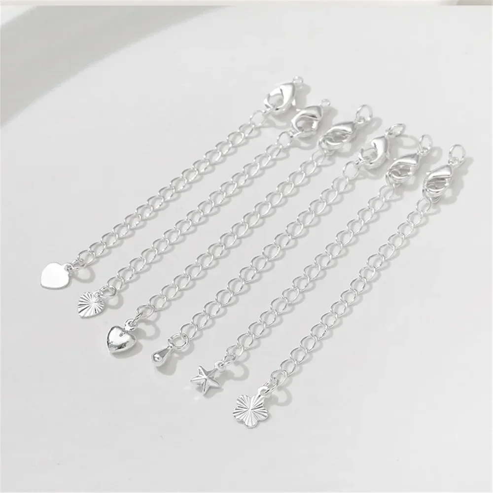 

Silver Lobster Buckle Tail Chain Copper-plated Thick Silver Extension Chain Manual Diy Bracelet Necklace Buckle Accessories L071