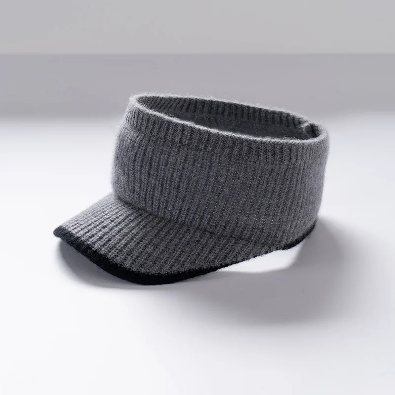 Czapka damska z dzianiny z kaszmiru 100%, modna i stylowa, jesienno-zimowa, damska czapka kaszmirowa w jednolitym kolorze, nowa.