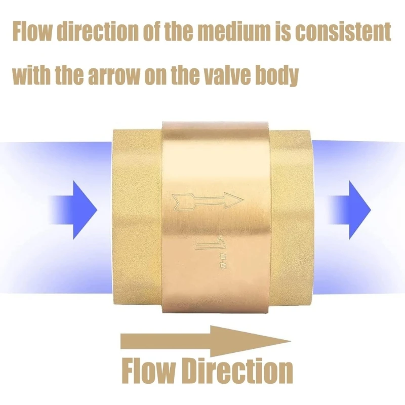 E5BE Heavy Duty 1 Inch Brass Check Spring Check Valves Ensures Unidirectional Movement Easy to Install for Fountain Suction