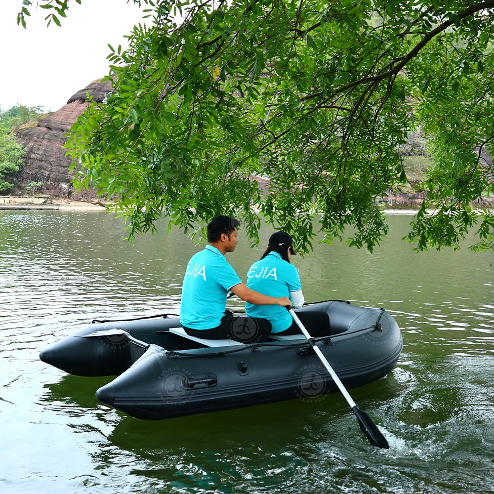 Inflatable Speedboat with High-Performance Motor for Water Adventures, Reinforced PVC Leisure & Fishing Boat, Heavy Duty Shell