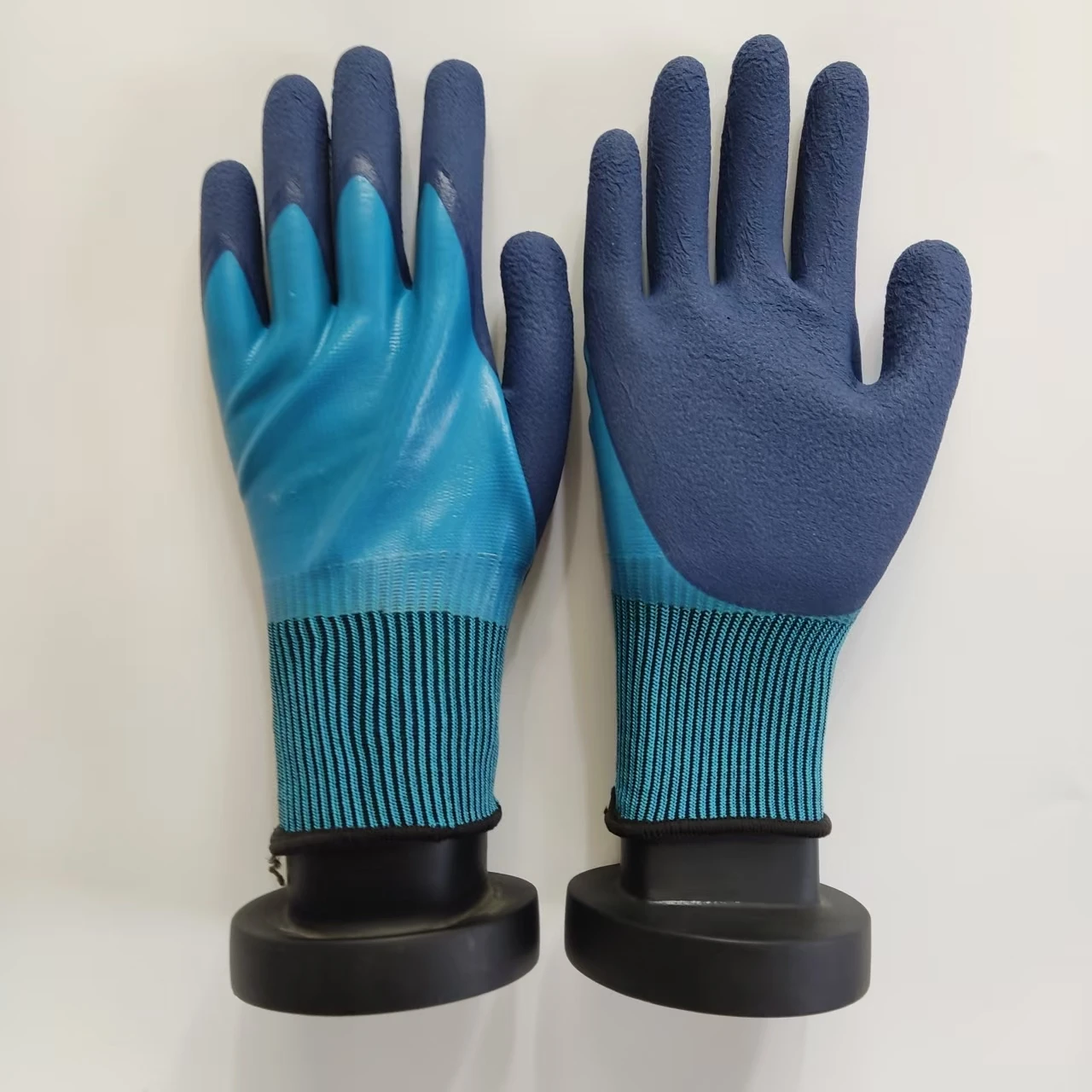 1 Pair Work Gloves Latex Coated Double-Sided Waterproof Resistant Anti-Slip Breathable Safety Gloves For Garden Construction