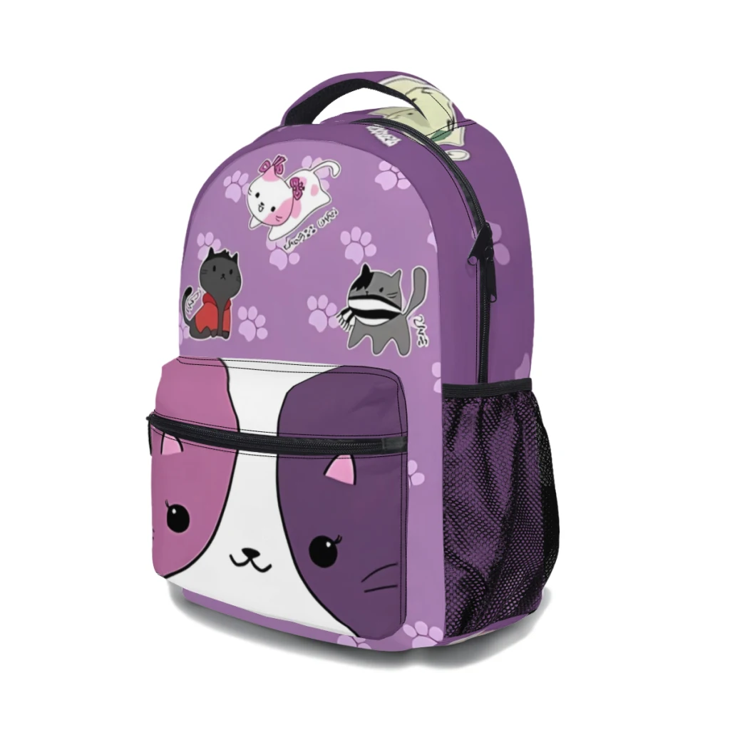 Aphmau-mochila de gato de gran capacidad, bolso de libro de moda, multibolsillos, ajustable, 17 pulgadas, nueva moda