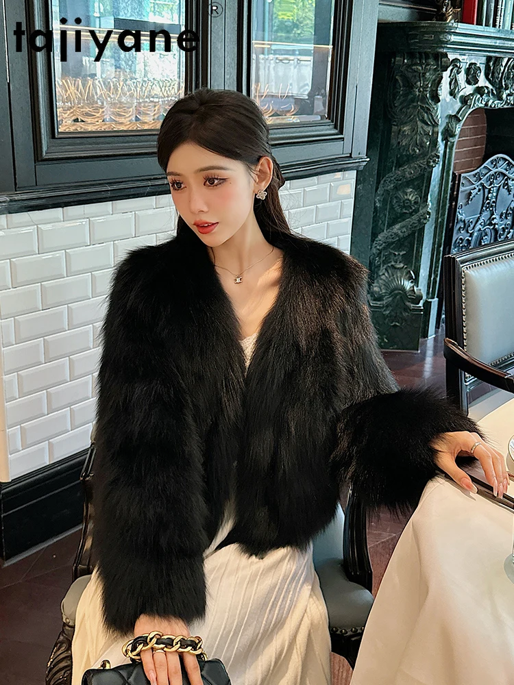 เสื้อโค้ทขนสุนัขจิ้งจอกแท้ทั้งตัว แบรนด์ TAJIYANE สำหรับผู้หญิง น้ำหนักเบา อุ่นสบาย คุณภาพสูง สำหรับฤดูหนาวปี 2025
