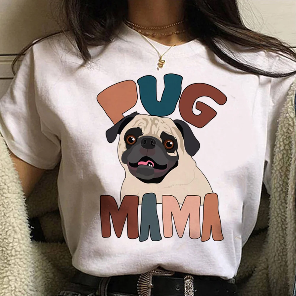 Pug Tee women Y2K anime comic t-shirts female designer clothes