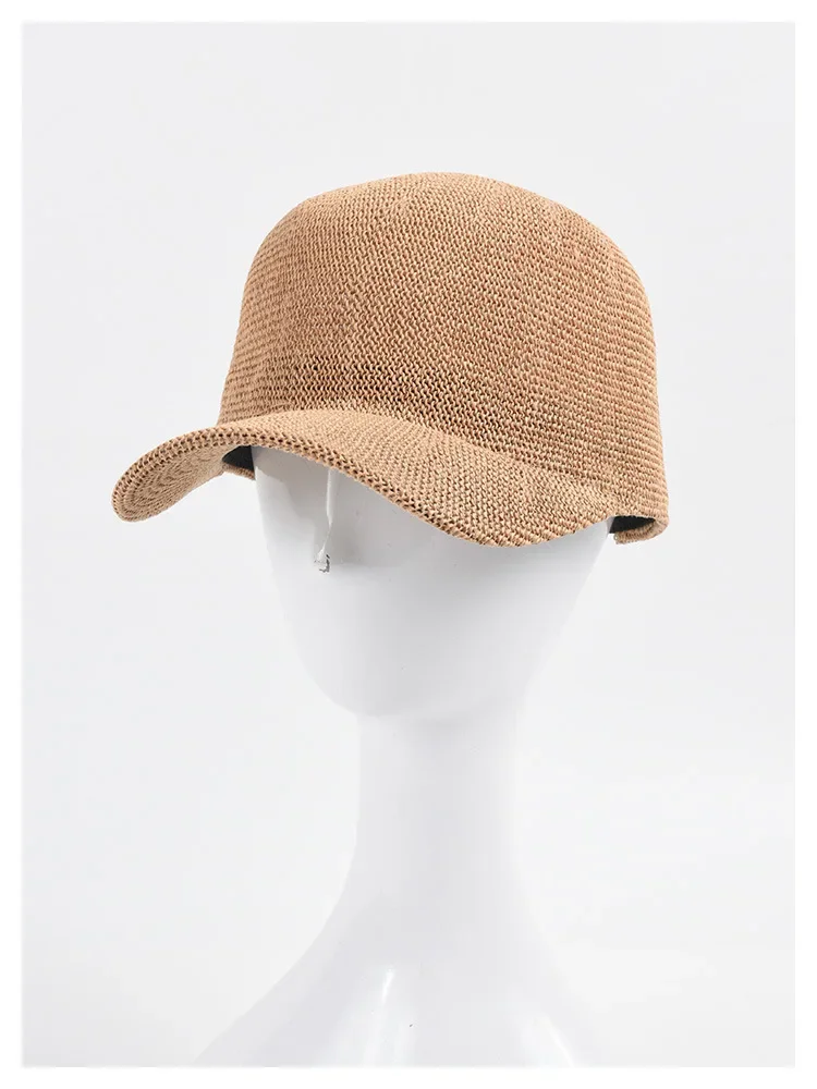 2026 Neue Sommer Atmungsaktive Stroh-Baseballkappe für Herren, Outdoor Papier-Sonnenhüte für Damen, Einfarbige Verstellbare Strandhüte im Großhandel – Detail 4