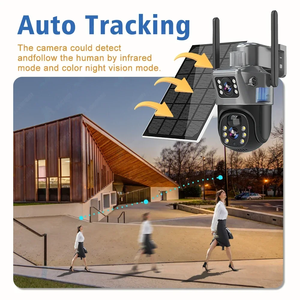V380 Pro Solar WIFI Dual Lens 4K 8MP PTZ Home Surveillance Camera HD Wireless Security CCTV Waterproof Night Vision Human Detect