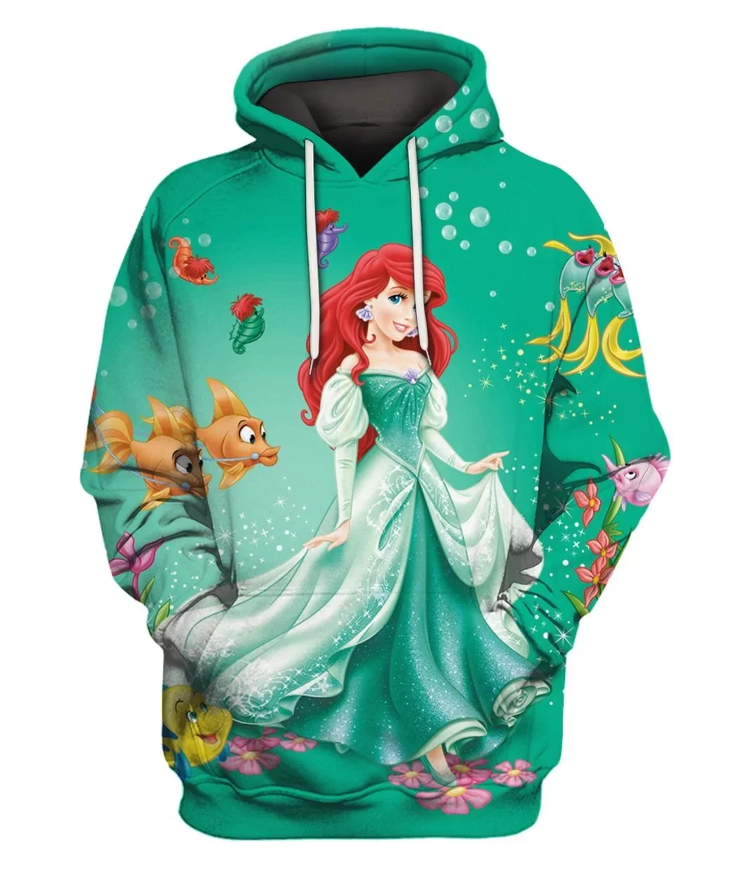 The Little Mermaid Ariel 3D Hoodie Men's Womens Casual Sports Pullover Hoodie Disney 3D Hoodie Fashion Oversized Sweatshirt