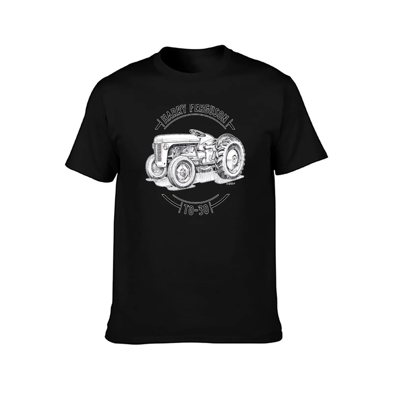 1951 Harry Ferguson TO-30 Tractor Vintage Logo with Sketch T-Shirt Large Size Breathable Tee T-Shirt